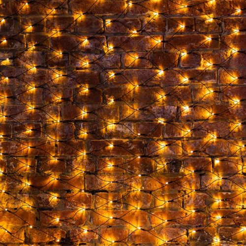 картинка Гирлянда Сеть 2х1,5м,  черный ПВХ,  288 LED ТЕПЛЫЙ БЕЛЫЙ (шнур питания в комплекте) от магазина Сантехстрой