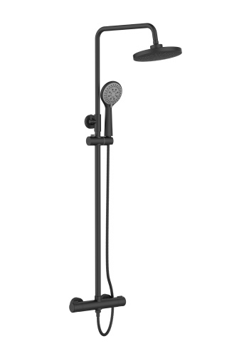 картинка Душевая система Orange Thermo T02S3-912b c термостатом, черный матовый от магазина Сантехстрой