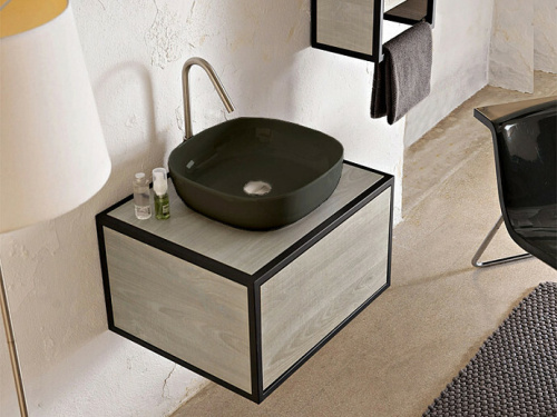 картинка Раковина, Scarabeo, Glam, шгв 400*400*125, отверстия для смесителя-отсутствуют, BIOKER, цвет-Lava от магазина Сантехстрой