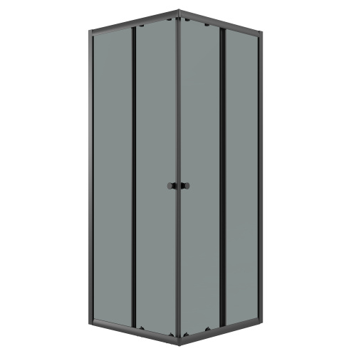 картинка Душевое ограждение Niagara Eco NG-1010-14QT (100х100х190) квадрат,раздвижное,черный,стекло тонированное,1 место от магазина Сантехстрой