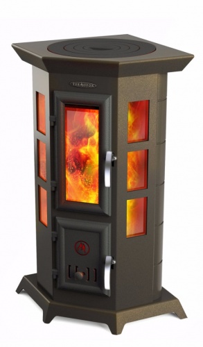 картинка Печь отопительная СТАТИКА КВИНТА, черная бронза ТМФ от магазина Сантехстрой