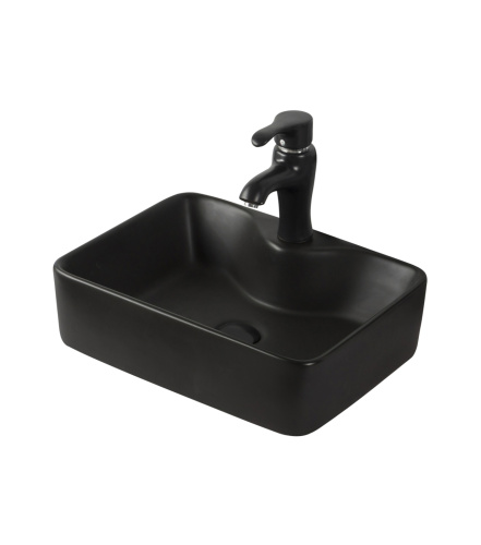 картинка Раковина Orange B01-475mb накладная, матовый черный от магазина Сантехстрой