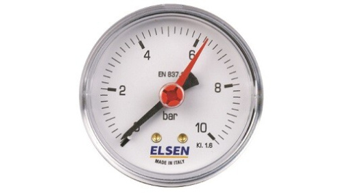 картинка Манометр, ELSEN, Ø-100, 1/4", Н, осевой, PN, бар-0-6 от магазина Сантехстрой