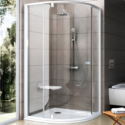 картинка Душевой уголок Ravak Pivot PSKK3 80x80 37644100Z1 профиль Белый стекло Transparent от магазина Сантехстрой
