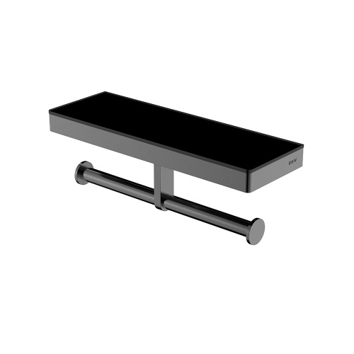 картинка Полка и двойной держатель для туалетной бумаги. Black&White 9622gm от магазина Сантехстрой
