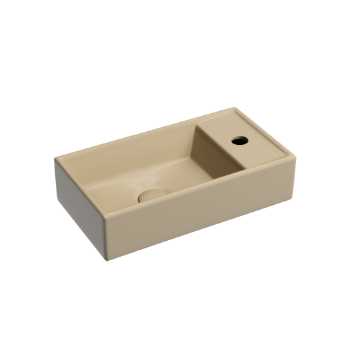 картинка CN6051LMC Умывальник подвесной прямоугольный (чаша слева, отверстие под смеситель справа) цвет капуч от магазина Сантехстрой