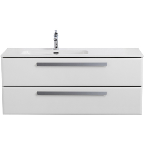 картинка Тумба под раковину Cezares Eco-Cer-N 120 L ECO-CER-N-1200-2C-SO-BL-L подвесная Bianco Lucido без ручек от магазина Сантехстрой