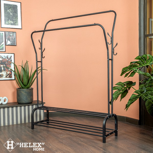 картинка Двойная напольная вешалка для одежды W-21, чёрная от магазина Сантехстрой