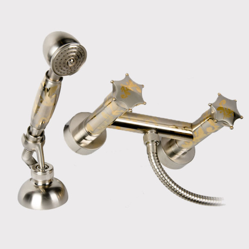 картинка Daniel Miss Decora Смеситель для душа с душевым комплектом, никель/декор золото, 87 от магазина Сантехстрой