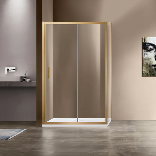 картинка Душевой уголок Garda VSR-1G1015CLG, 1500*1000, брашированное золото, стекло прозрачное от магазина Сантехстрой