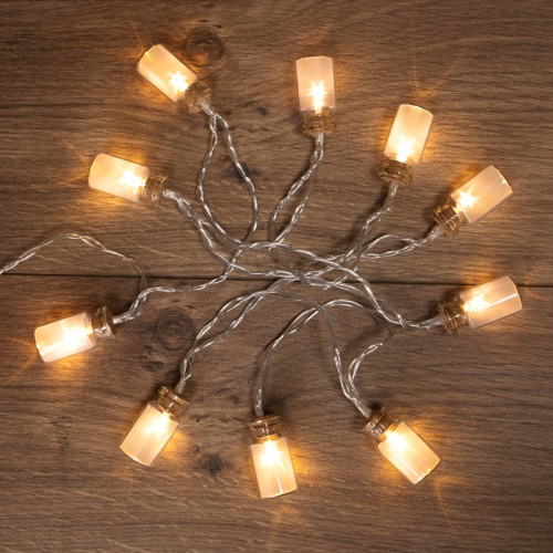 картинка Гирлянда светодиодная Баночки 1,5 м,  10 LED,  прозрачный ПВХ,  цвет свечения теплый белый,  2 х АА (батарейки не в комплекте) NEON-NIGHT от магазина Сантехстрой