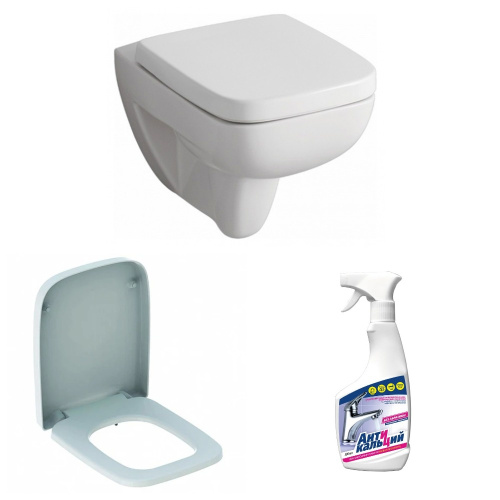 картинка Комплект SAN81 унитаз + сиденье с крышкой + чистящее средство от магазина Сантехстрой