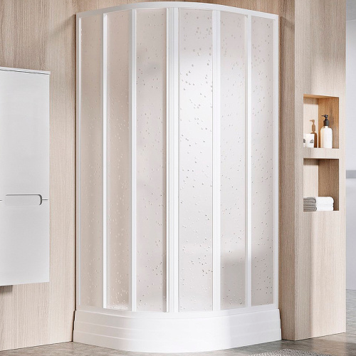 картинка Душевой уголок Ravak Supernova SKKP6-90 90x90 3207O10211 профиль Белый витраж пластик Pearl от магазина Сантехстрой
