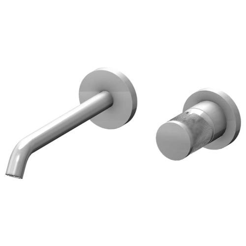 картинка GATTONI MD Смеситель для раковины на 2 отверстия, настенный монтаж, ручка RONCO, в комплекте со скрытой частью, цвет хром от магазина Сантехстрой