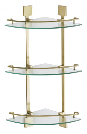 картинка Полка Savol угловая тройная стеклянная (S-065322C-3) от магазина Сантехстрой