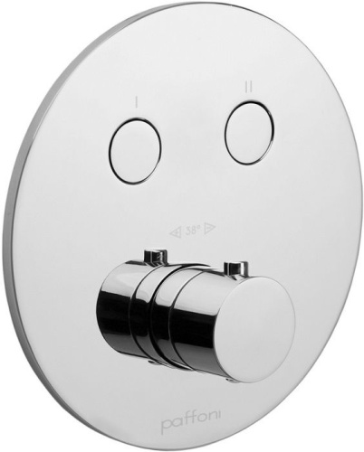 картинка cpt018cr компакт термостат смеситель внешняя часть на 2 функции для монтажа с cpbox001, хром (285899