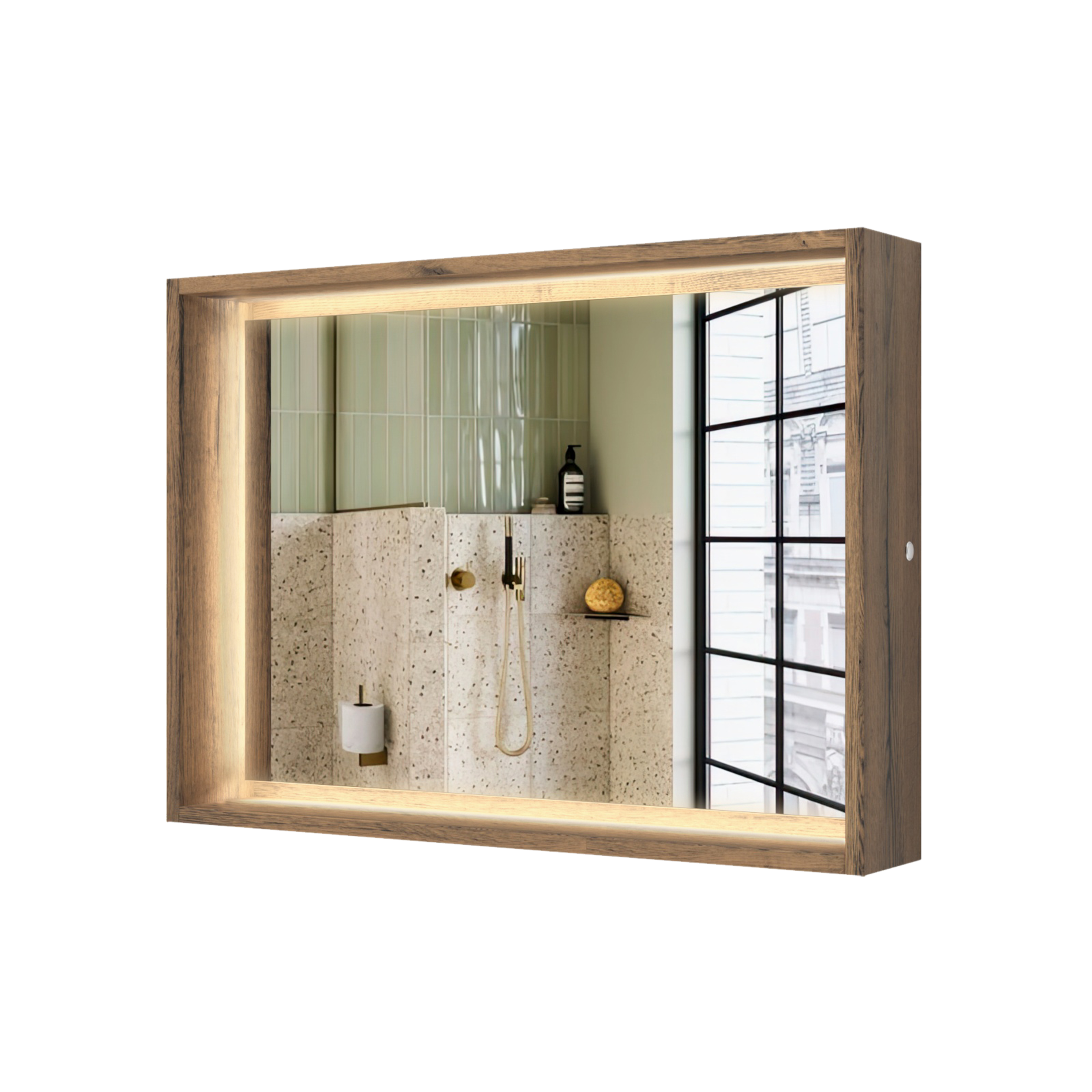 картинка Полка с зеркалом Парма, Аттик 120 от магазина Сантехстрой