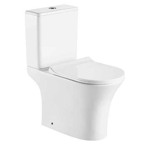 картинка Унитаз напольный AZARIO FRETTA ROUND 650x340x770 безободковый в комплекте с бачком и сиденьем микролифт (AZ-7121) от магазина Сантехстрой