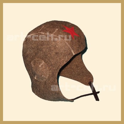 картинка Шапка "Шлемофон" серый войлок с аппликацией ЗВЕЗДА Ожерельев от магазина Сантехстрой