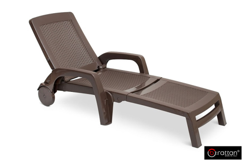 картинка Bica, Италия Шезлонг B:rattan MIAMI складной, коричневый (незначительный деффект) от магазина Сантехстрой