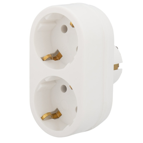 картинка Двойник электрический 16 А с заземлением белый REXANT от магазина Сантехстрой