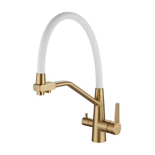 картинка Смеситель для кухни Haiba с подключением фильтра воды, матовое золото (HB76822-5) от магазина Сантехстрой
