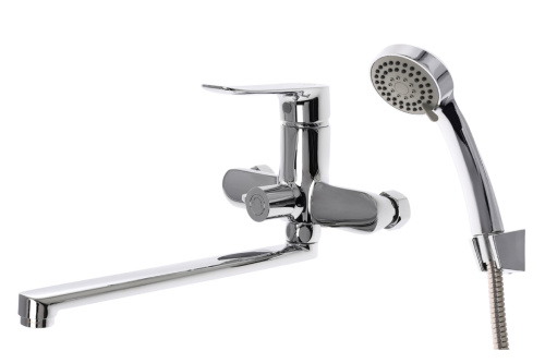 картинка смеситель для ванны/душа agger nice a2521100 с душевым набором
