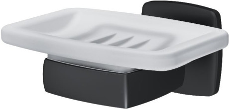 картинка A9034222 Gem, Стеклянная мыльница с настенным держателем, черная от магазина Сантехстрой