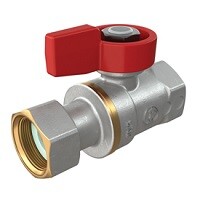 картинка Кран шаровой 1/2"F x 1/2"гайка - красн. рук., с вн. резьбой для котлов и счетчиков от магазина Сантехстрой