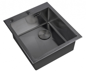 картинка Кухонная мойка из нержавейки ZORG LUX 4551 GRAFIT с накладкой от магазина Сантехстрой