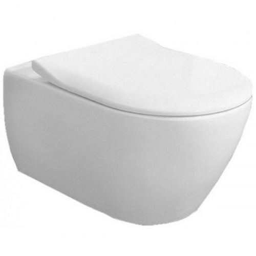 картинка Villeroy&Boch Subway 2.0, Унитаз подвесной 370*560*365, безободковый, в комплекте сиденье SlimSeat, микролифт, цвет альпийский белый от магазина Сантехстрой