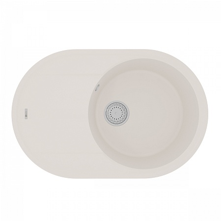 картинка Кухонная мойка Lemark LACHA 760 врезная овальная с крылом из кварцгранита цвет: Жасмин  (9910058) от магазина Сантехстрой