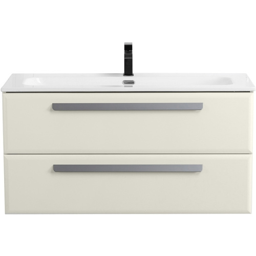 картинка Тумба под раковину Cezares Eco-Cer-N 100 ECO-CER-N-1000-2C-SO-AS-P подвесная Альпака брашированная без ручек от магазина Сантехстрой