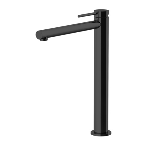 картинка GATTONI CIRCLE ONE Смеситель для раковины высокий 302 мм,  на 1 отверстие, излив 200 мм, с донным клапаном, цвет NERO OPACO от магазина Сантехстрой