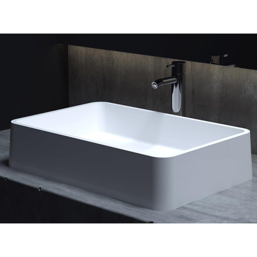 картинка Salini GLORIA 307 Раковина накладная 595х395х125мм, без отв. под смес, без перелива, мат-л: S-Stone, матовый, белый. от магазина Сантехстрой