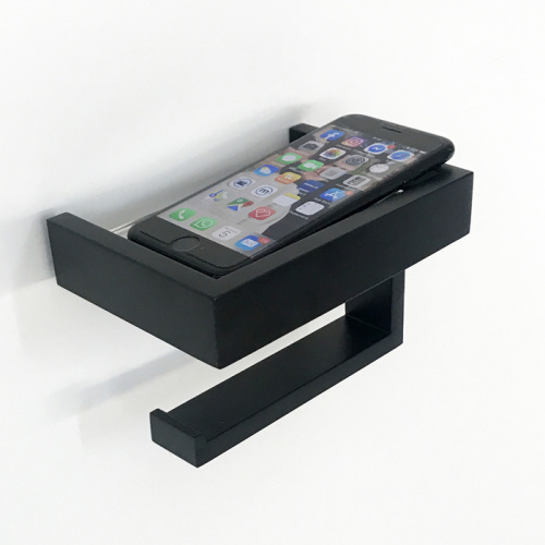 картинка 3SC SK 3.0 Держатель тб с полочкой, цвет: чёрный матовый от магазина Сантехстрой