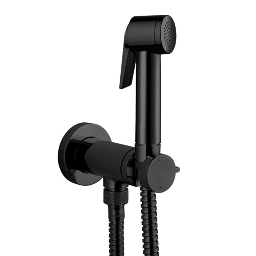 картинка BOSSINI PALOMA Гигиенический душ с прогрессивным смесителем, лейка пластиковая, шланг Cromolux, цвет черный матовый от магазина Сантехстрой