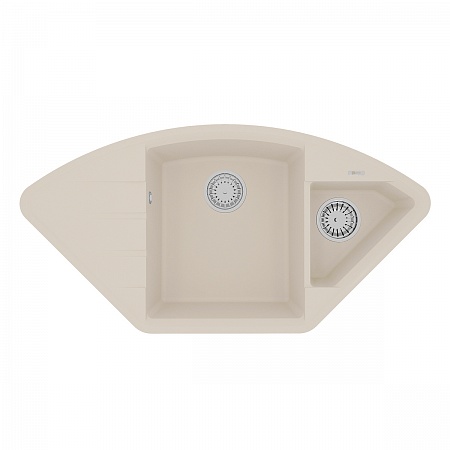 картинка Кухонная мойка Lemark IRKANA 980 врезная угловая с доп. чашей и крылом из кварцгранита цвет: Шампань  (9910048) от магазина Сантехстрой