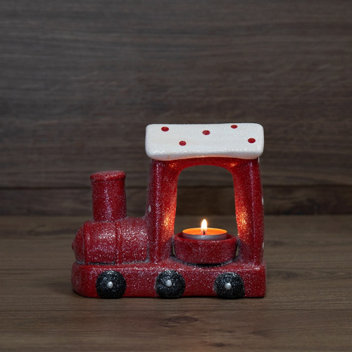 картинка Керамический подсвечник Паровоз 17,1х7,1х14,7 см от магазина Сантехстрой