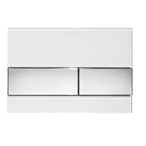 картинка TECE Esquare Панель смыва с двумя клавишами стекло белое, клавиши хром глянцевый от магазина Сантехстрой