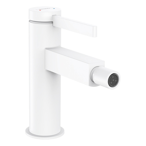 картинка HANSGROHE FINORIS Смеситель для биде на 1 отверстие, однорычажный, с донным клапаном, цвет белый матовый от магазина Сантехстрой