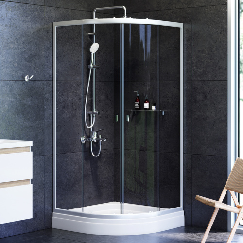 картинка W88G-205-090MT64 X-Joy Twin Slide,  Душевое ограждение без  поддона, 90x90, профиль мат хром от магазина Сантехстрой