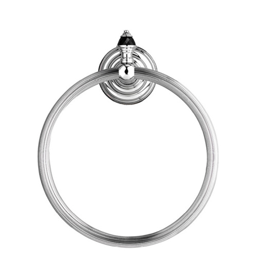 картинка Devon Black Diamond Полотенцедержатель - кольцо, декоративные элементы черного цвета ,цвет хром от магазина Сантехстрой