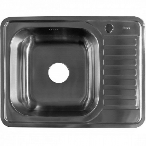 картинка Мойка IDDIS Basic нержавеющая сталь сатин чаша слева 650*500 (BAS65SLi77) от магазина Сантехстрой