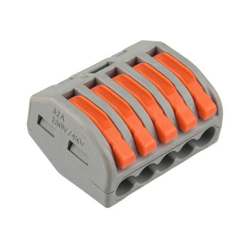 картинка Универсальная клемма СМК 222-415, 5-проводная серая 0,08-2,5/4 мм² (40 шт/уп) REXANT от магазина Сантехстрой