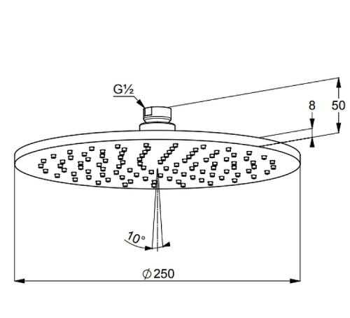 картинка Верхний душ KLUDI A-QA круглый, 250 мм, белый (6432591-00) от магазина Сантехстрой