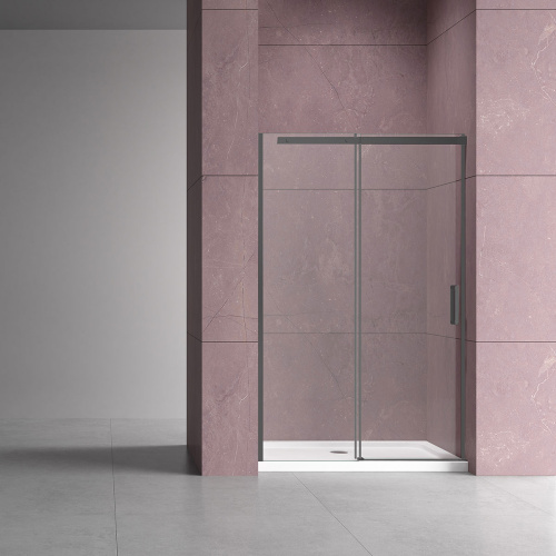 картинка Душевая дверь Dice VDS-4D110CLGM, 1100, вороненая сталь, стекло прозрачное от магазина Сантехстрой