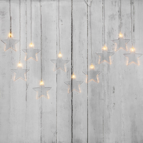 картинка Гирлянда светодиодная Звезды 1,5х0,6 м,  прозрачный провод,  теплый белый свет свечения NEON-NIGHT от магазина Сантехстрой