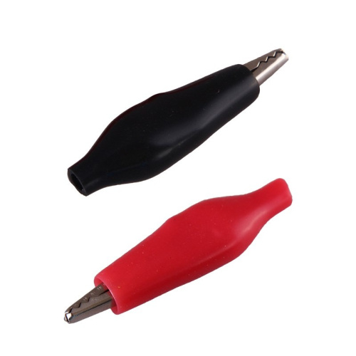 картинка Зажим крокодил в изоляторе REXANT,  длина 40 мм,  ток 5A,  2 шт. ,  пакет БОПП от магазина Сантехстрой