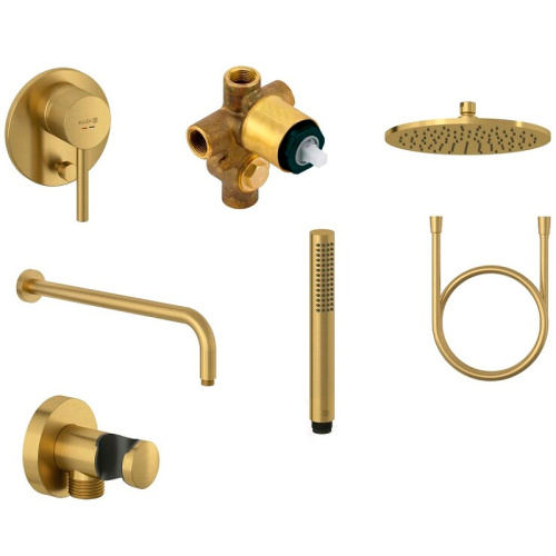 картинка Душевая система Kludi Bozz 38736N076 Золото брашированное от магазина Сантехстрой
